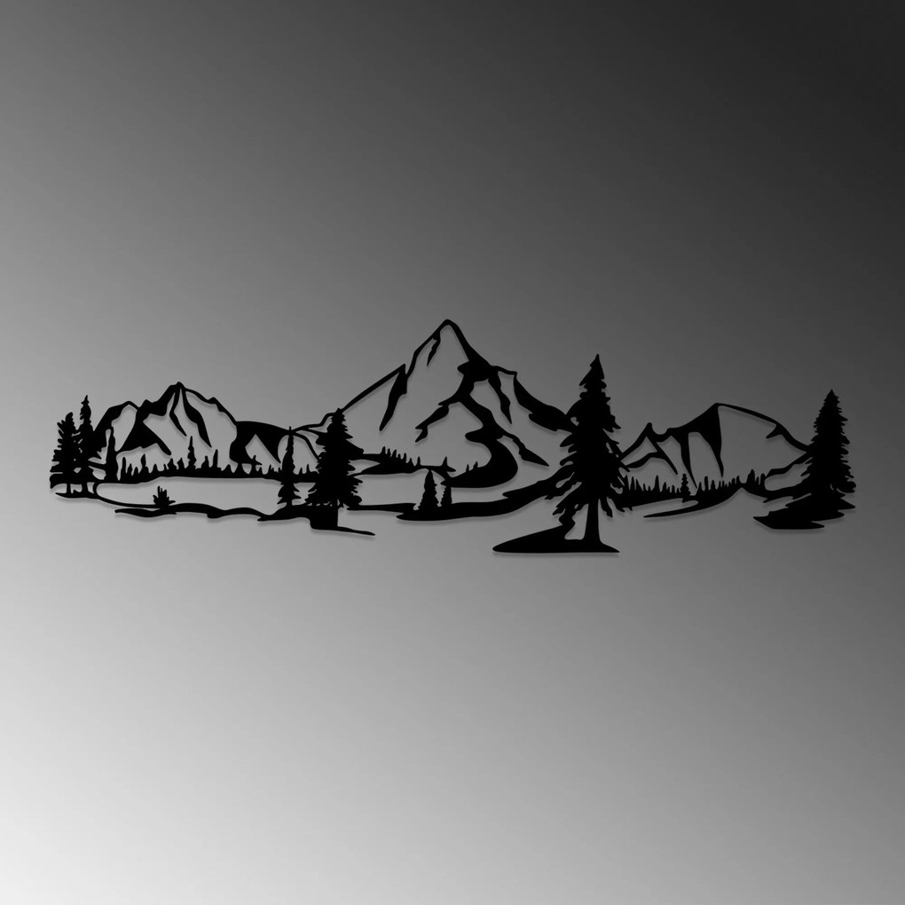 Acessório Decorativo de Parede Landscape 4 – Preto – 20 x 70 cm