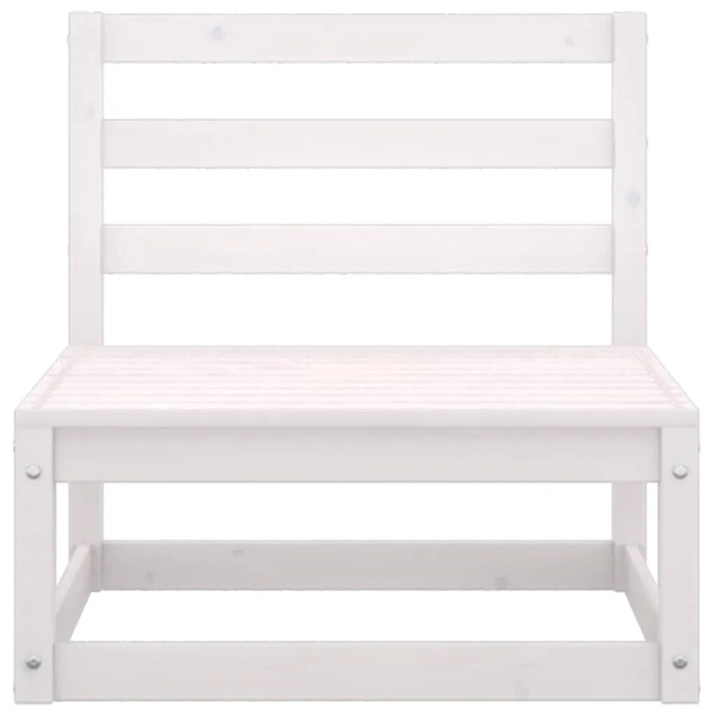 3 pcs conjunto lounge jardim c/ almofadões pinho maciço branco