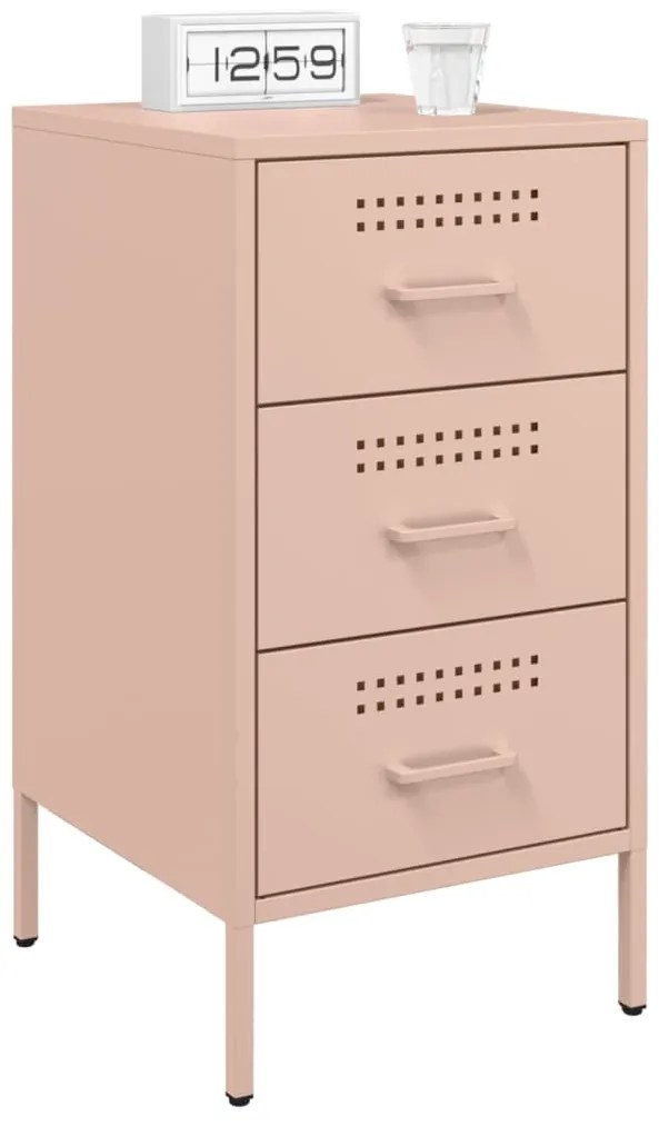 Mesa de cabeceira 36x39x68 cm aço rosa