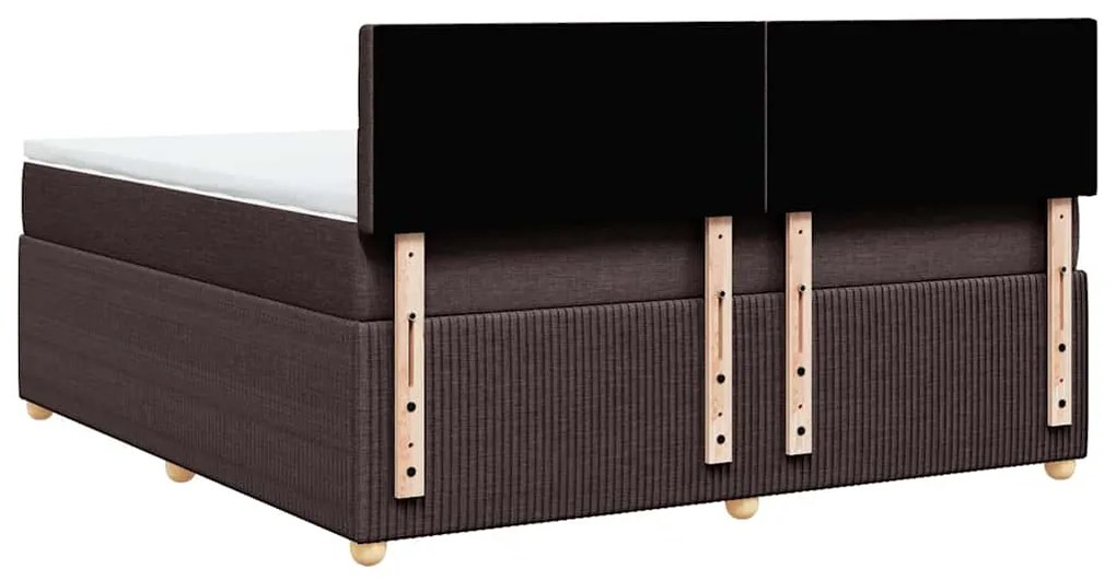 Cama com molas/colchão 180x200 cm tecido castanho-escuro