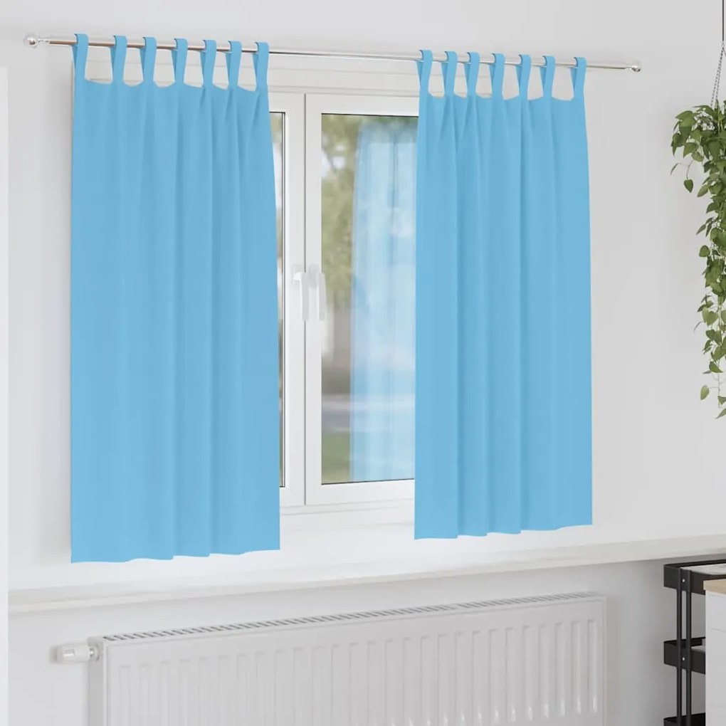 vidaXL Cortinas Blackout com Argolas 2 pcs Azul Claro 175 x 140 cm