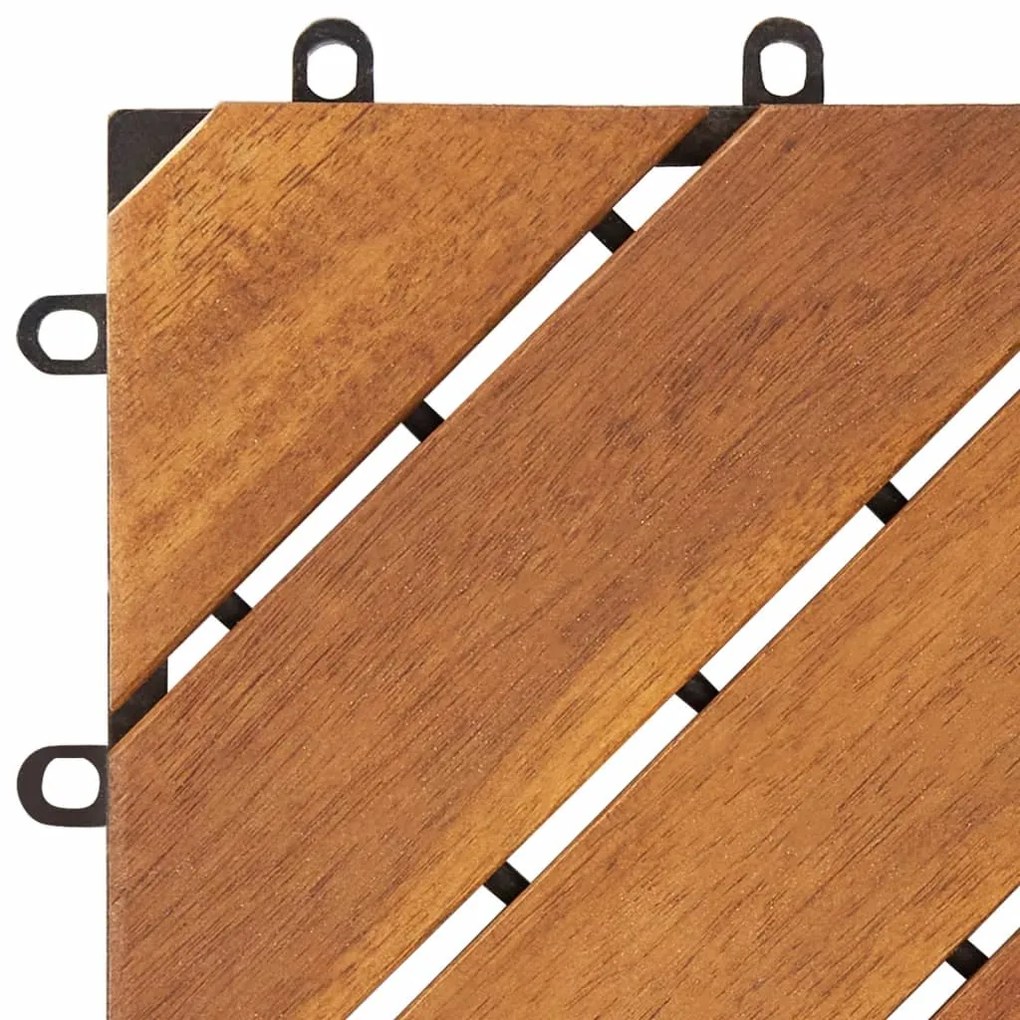 Ladrilhos de terraço 30 pcs 30x30 cm acácia maciça castanho