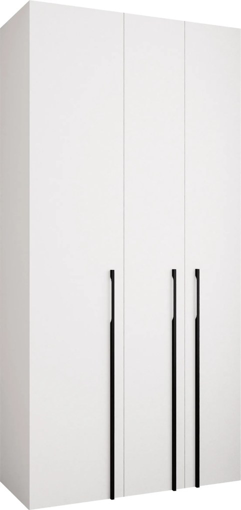 Roupeiro Hartford 571, Branco, Preto, 246x120x42cm, 100 kg, Portas para roupeiro: Com dobradiças, Número de prateleiras: 8, Número de prateleiras: 8