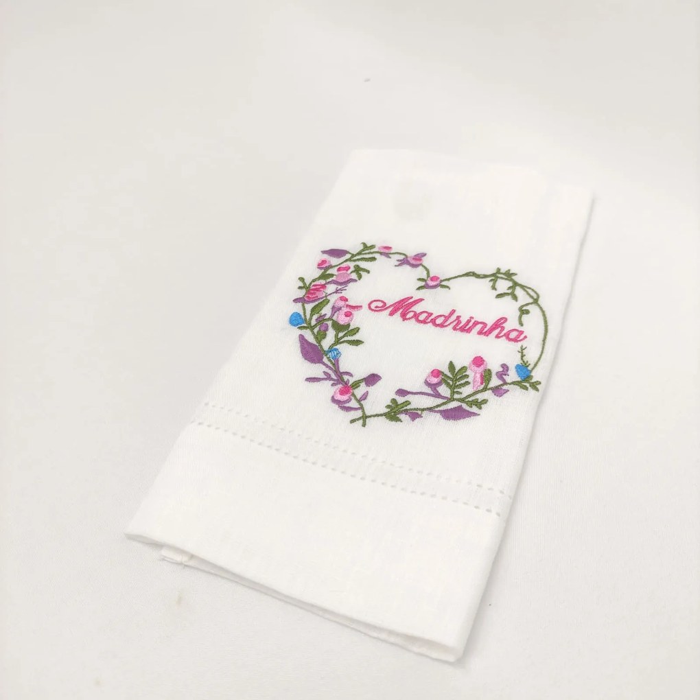 Toalha de Banho Linho JOL Coração com Ponto Aberto Personalizável