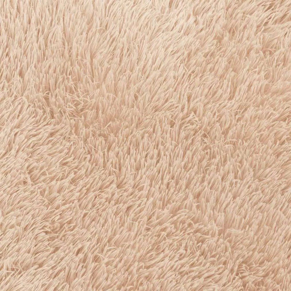 Tapete shaggy de pelo alto NAVARRA 80x150 cm poliéster bege