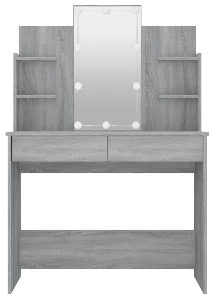Toucador com LEDs 96x40x142 cm sonoma cinza