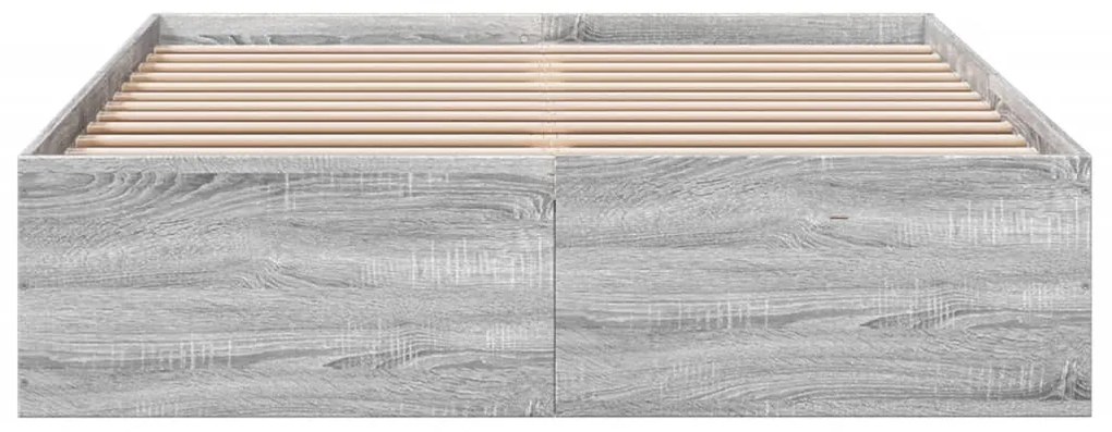 Estrutura de cama 135x190 cm derivados de madeira cinza sonoma