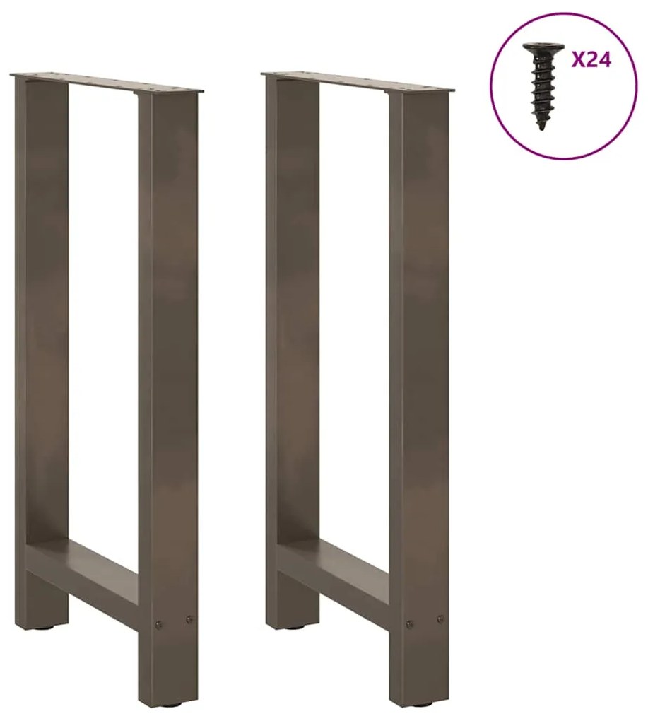 Pés de mesa de bar em aço natural, 2 peças, 50x(90-91) cm, aço