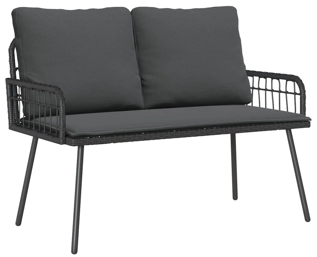 vidaXL Banco de jardim com almofada Antracite 114 x 64 x 90cm Aço