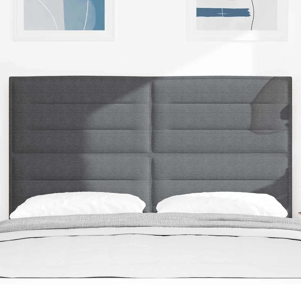 Cabeceira LED vidaXL Cinza Escuro 80 cm Tecido Corduroy