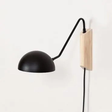 Luminária De Parede Ercsi Black&natural - Sklum
