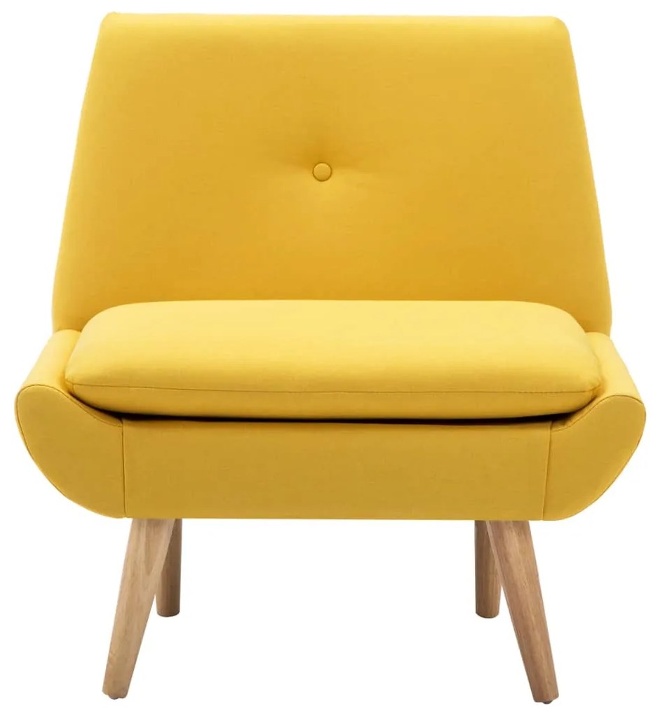 Poltrona em tecido amarelo