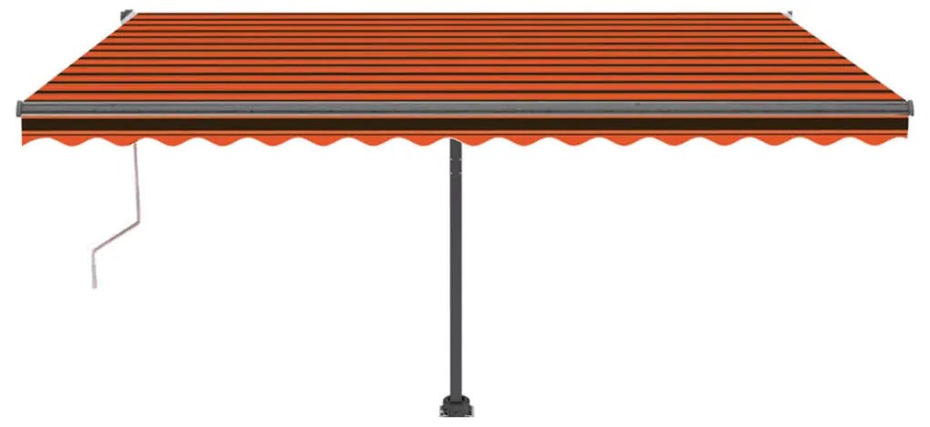 Toldo autom. LED e sensor de vento 400x300 cm laranja/castanho
