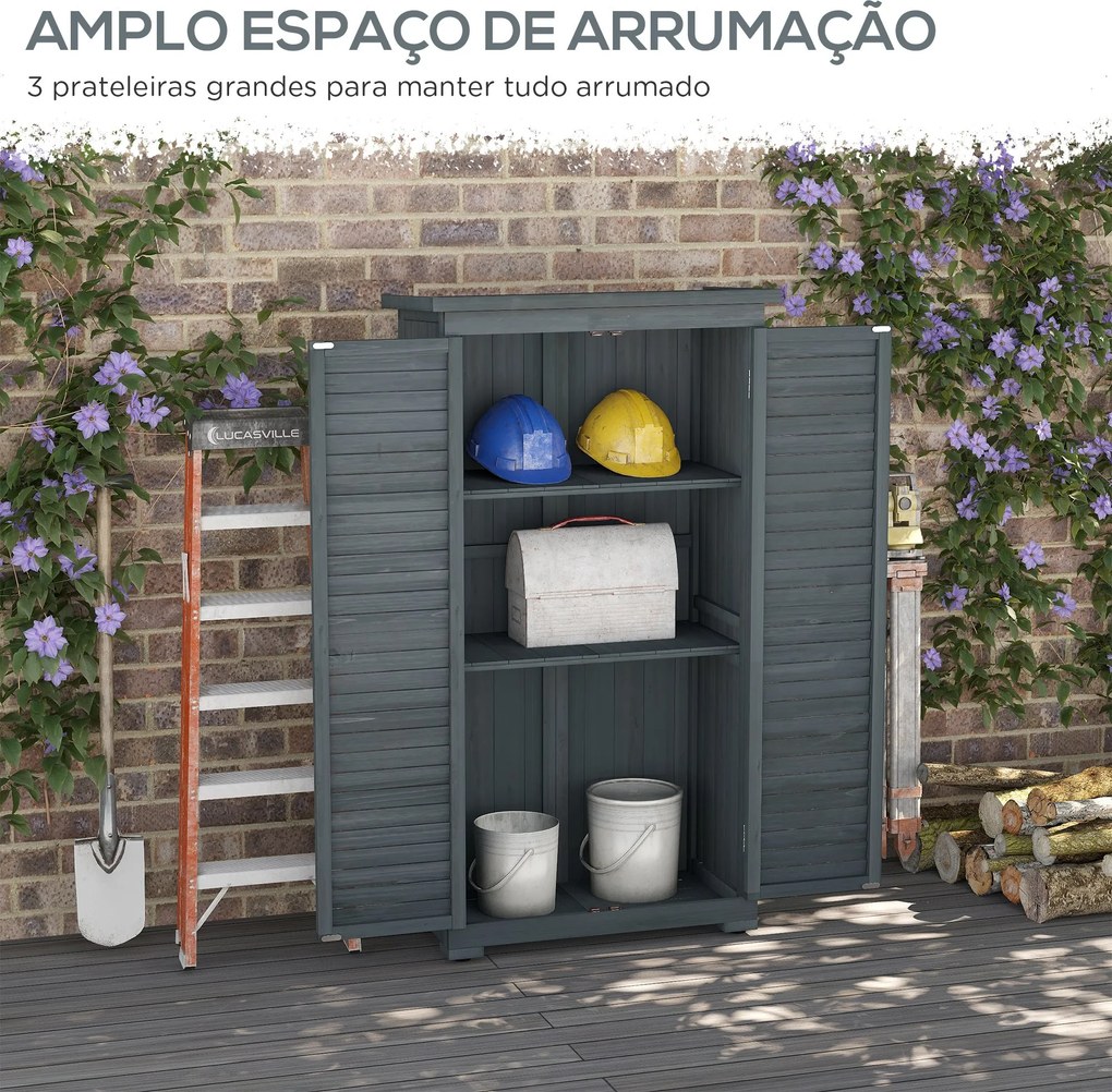 Armário de Madeira 0,31 m² 87x46,5x160 cm Armário Exterior de Madeira