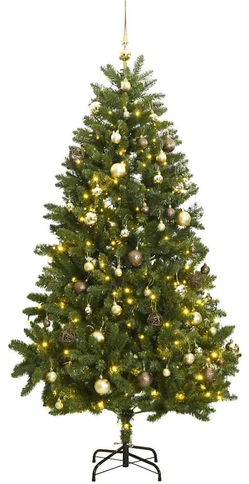 vidaXL Árvore Natal artificial articulada c/ 300 luzes LED+bolas 270cm