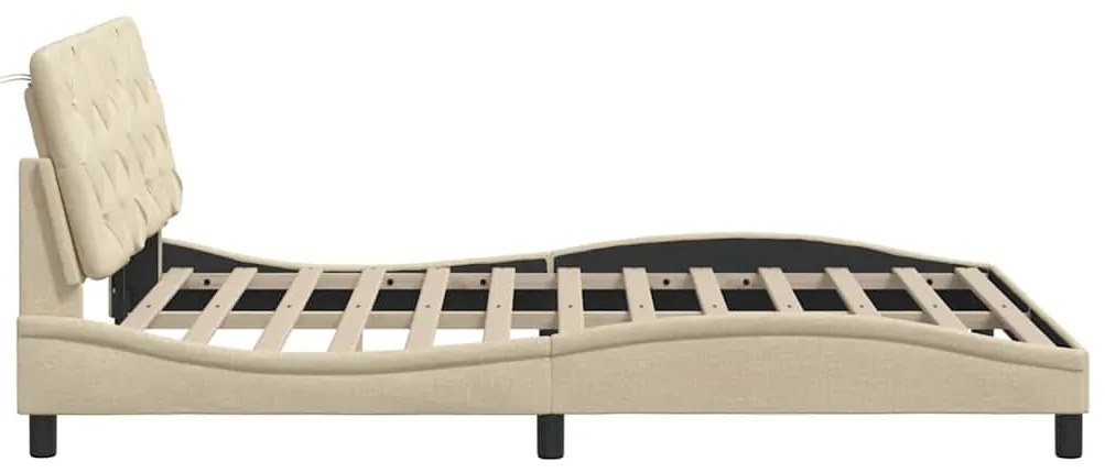 Estrutura de cama com LED sem colchão 140x200 cm tecido