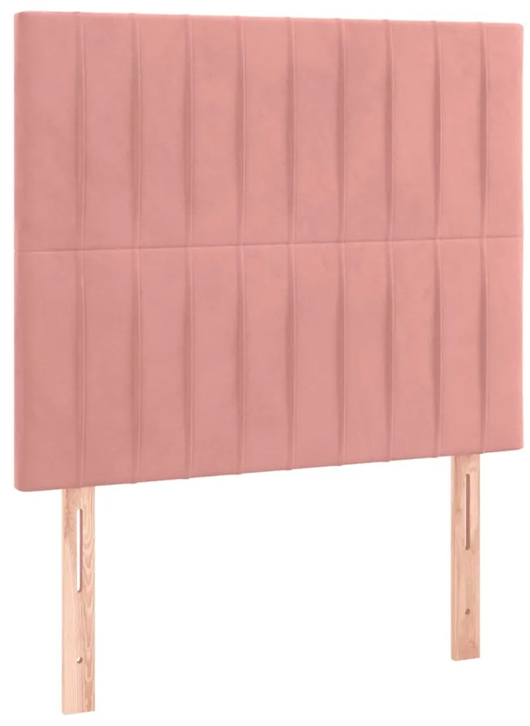 Cama boxspring com colchão 120x200 cm veludo rosa