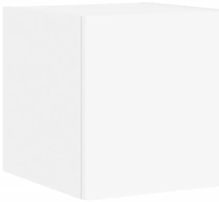 Móveis de parede p/ TV com luzes LED 2 pcs 30,5x35x30 cm branco