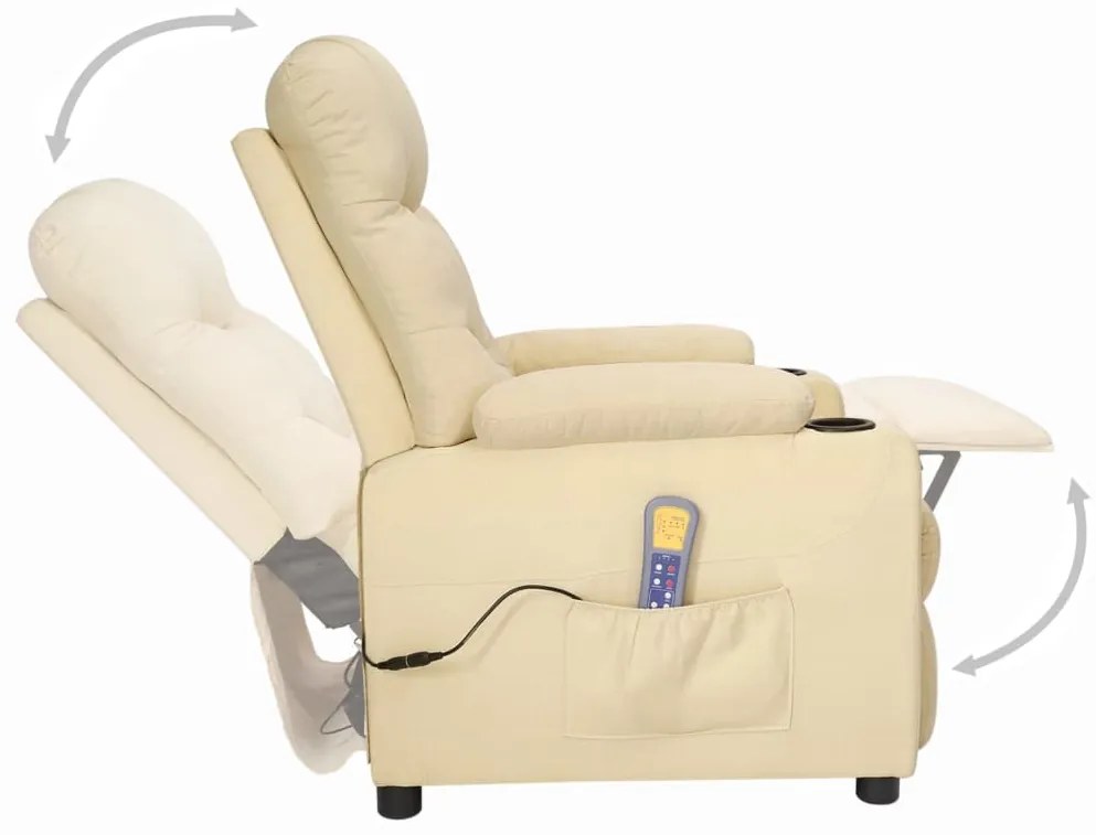 Poltrona de massagens tecido cor creme