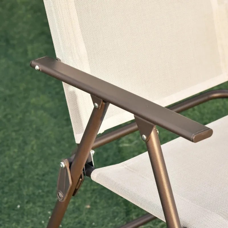 Conjunto de 4 Cadeiras, 1 Mesa e 1 Guarda-Sol - Bege - Design Contempo