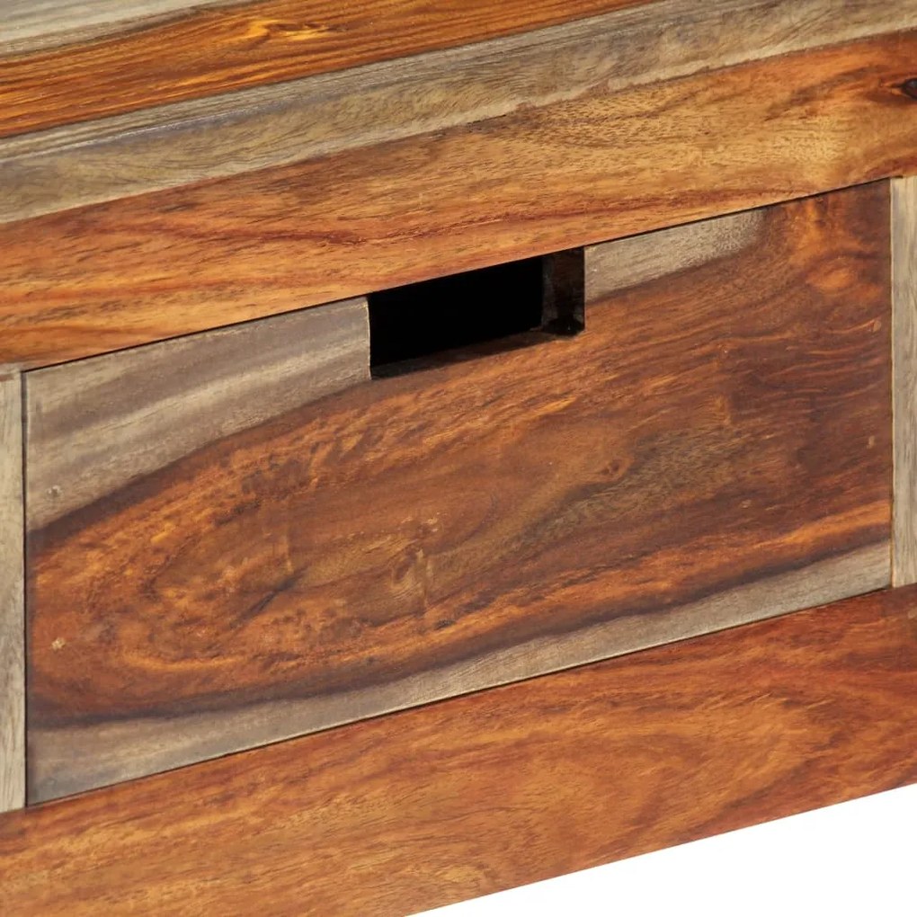 Mesa consola c/ 3 gavetas 120x30x75 cm madeira acácia maciça