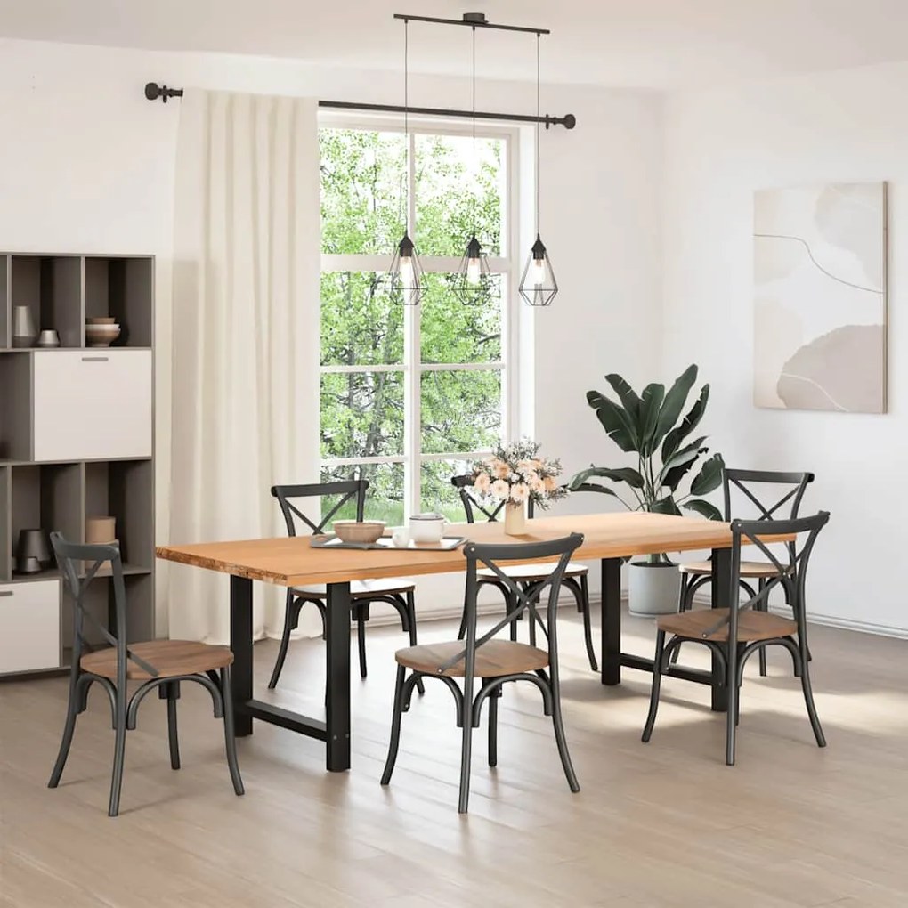 Pés para mesa de jantar pretos 2 peças 70x(72-73) cm aço
