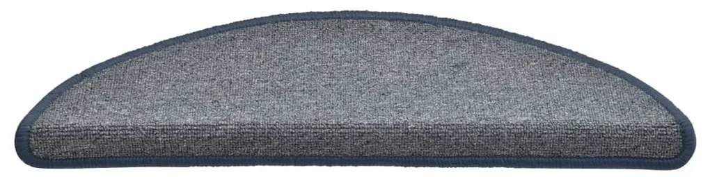 Tapete/carpete para degraus 15 pcs 56x17x3 cm cinza-claro/azul