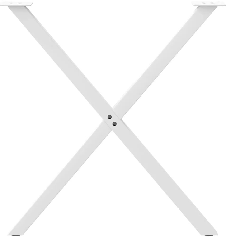 Pés para mesa de jantar em formato de X, 2 peças, branco, 80x (72-73)