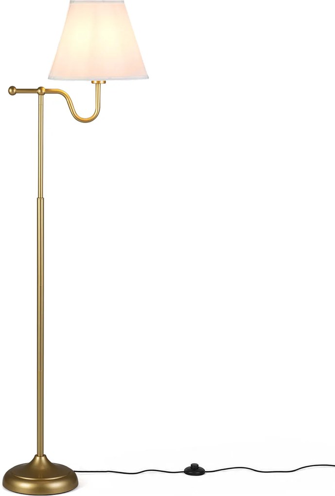 Candeeiro de Pé, Braço Ajustável 25 x 158 cm, Dourado