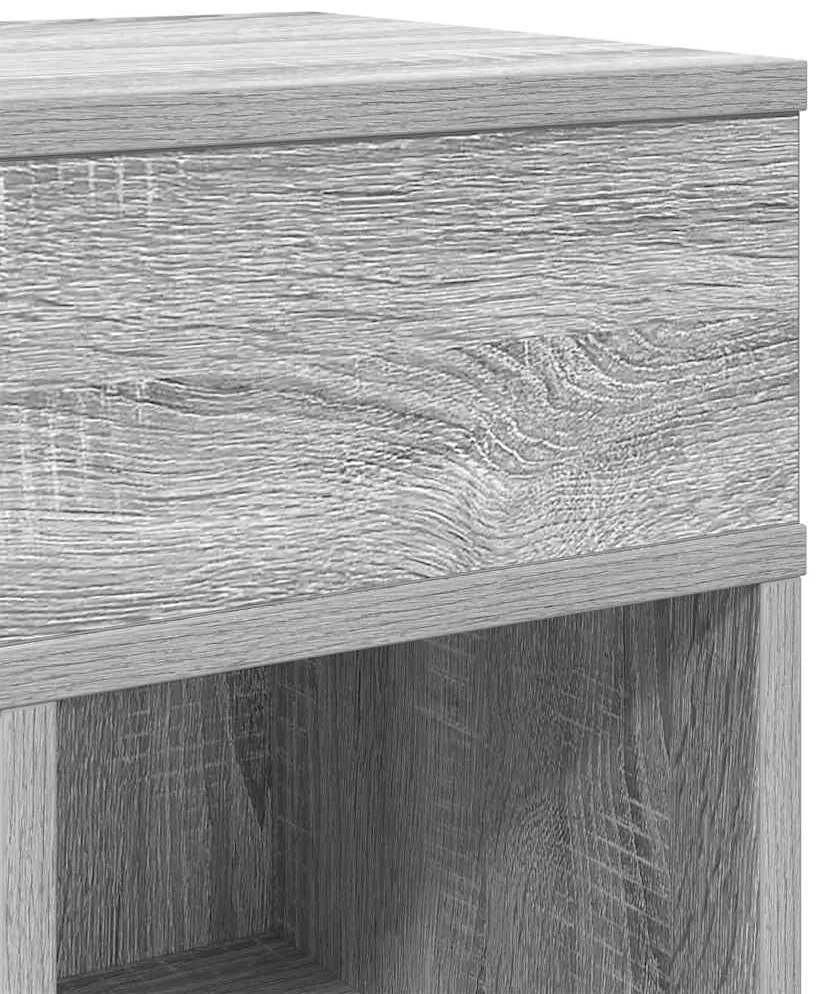 Mesa de cabeceira com gaveta 25x31x66 cm cinzento sonoma