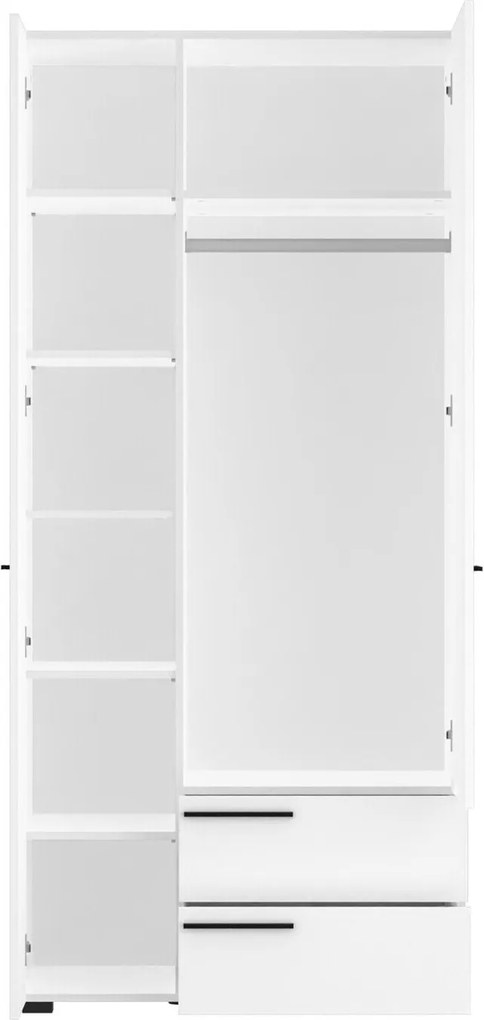 Roupeiro Vensale 105, Branco, 195x90x60cm, 99 kg, Portas para roupeiro: Com dobradiças