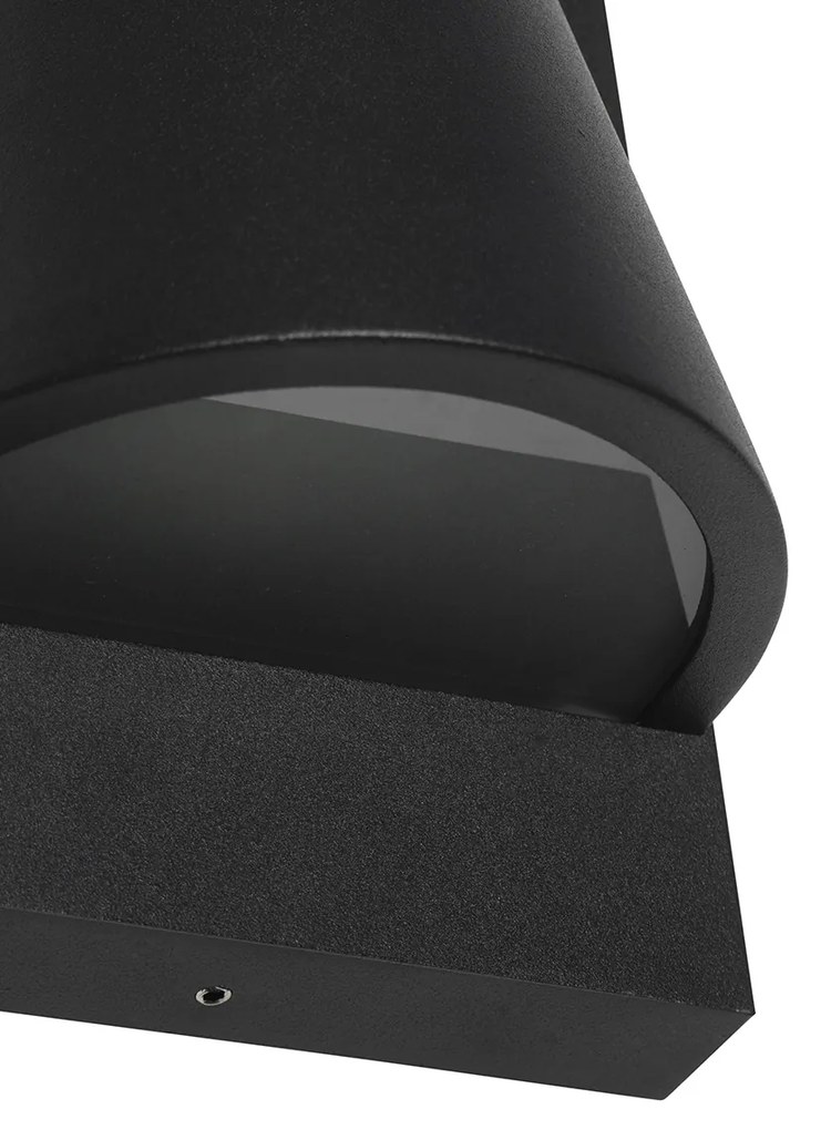 Candeeiro de parede exterior inteligente preto IP44 com WiFi GU10 - Femke