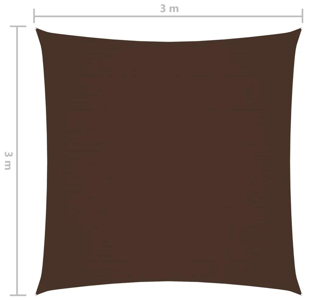 Para-sol estilo vela tecido oxford quadrado 3x3 m castanho
