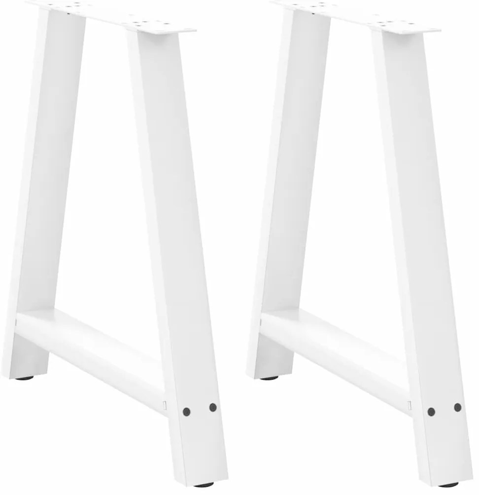 Pés para mesa de jantar em formato A, 2 peças, branco, 80x (72-73) cm,