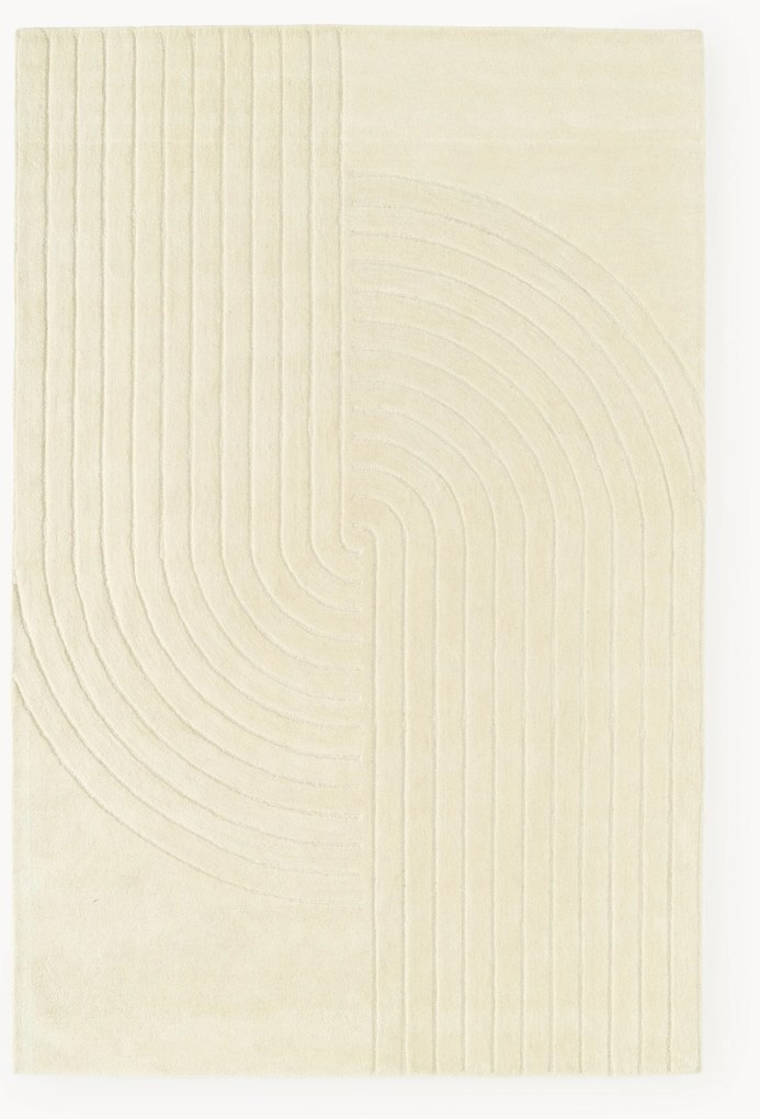 Tapete em lã artesanal com relevo Mason