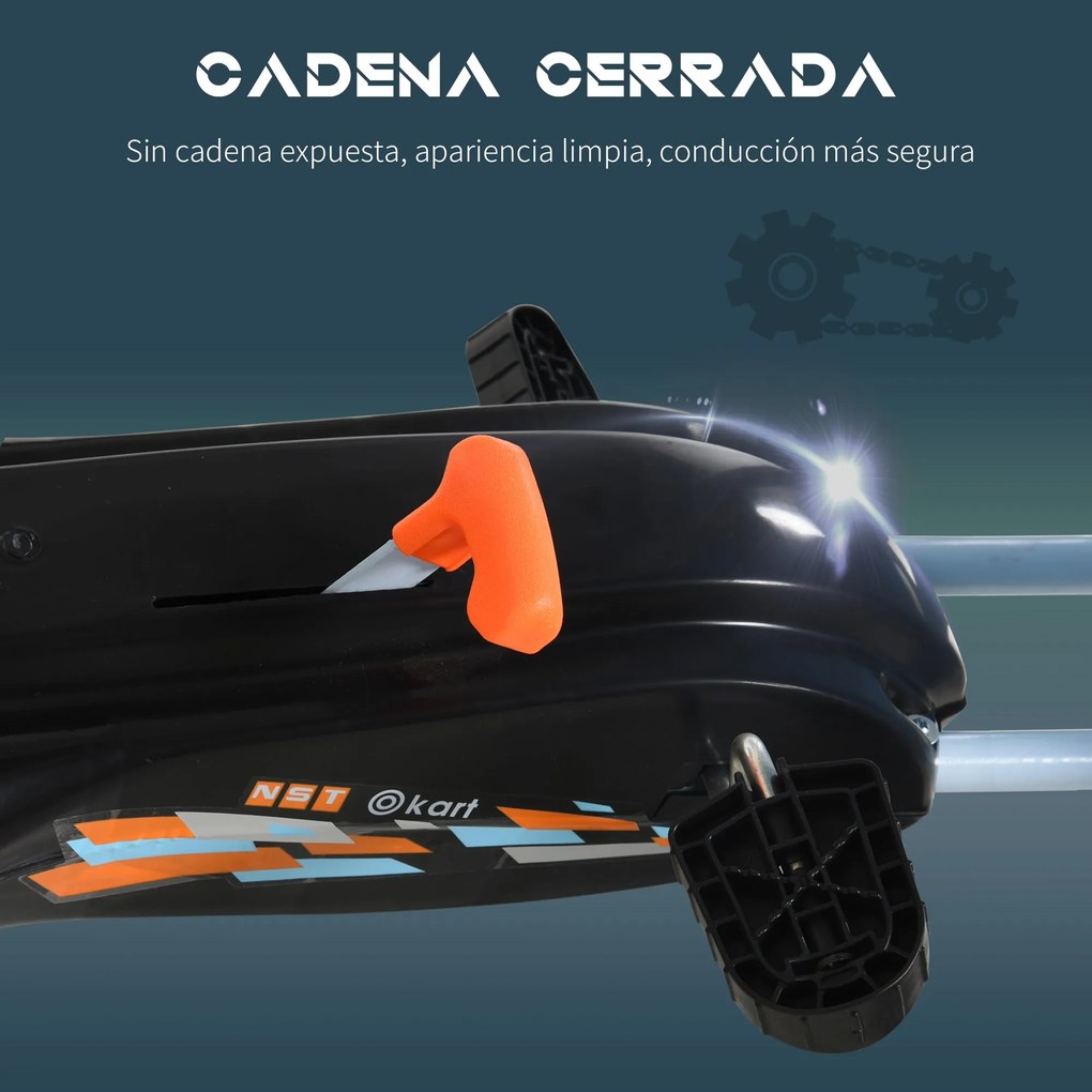 Go kart de pedais para crianças acima de 3 anos com freio assento ajus