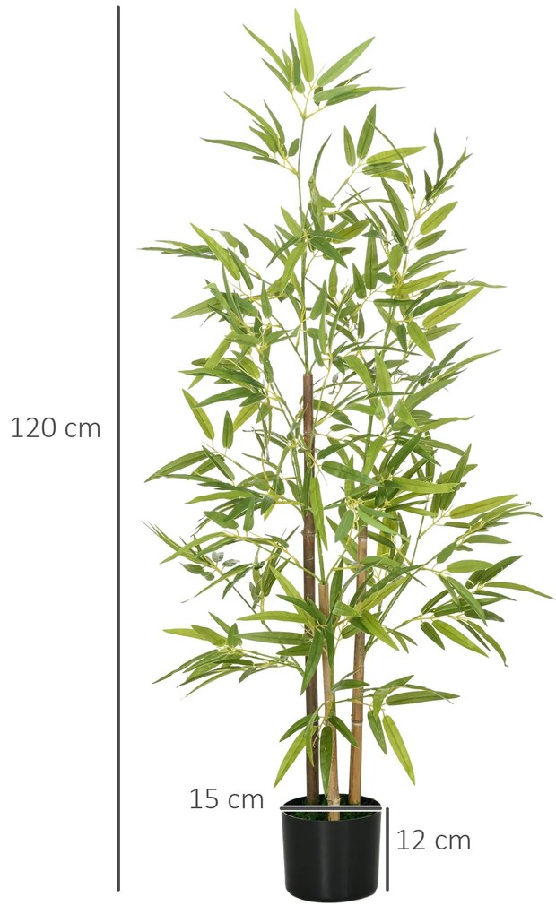 2 Plantas Artificiais com Vaso Plantas Sintéticas de Bambu com 498 Fol