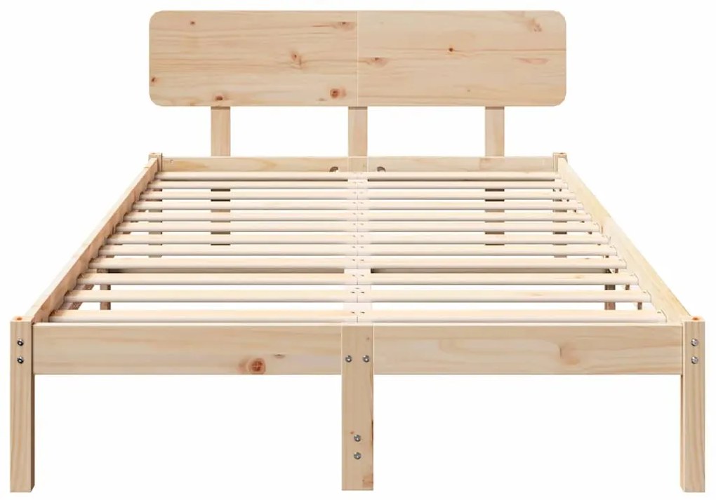 Cama com cabeceira 120x200 cm de madeira de pinho