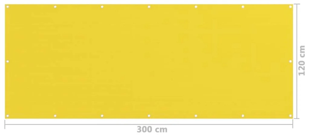 Tela de varanda 120x300 cm PEAD amarelo