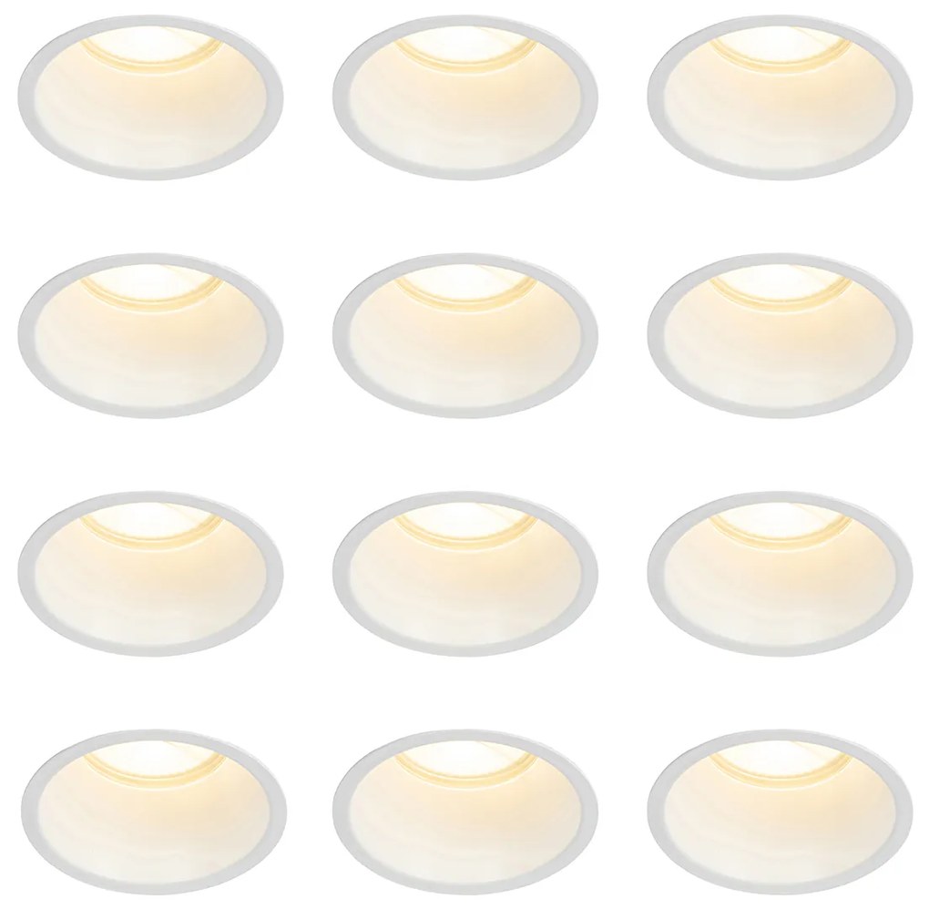 Conjunto de 12 Focos Embutidos Brancos GU10 70mm IP44 - Dept