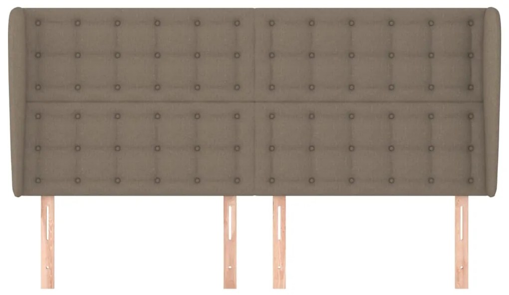 Cabeceira cama abas tecido 203x23x118/128 cm cinza-acastanhado
