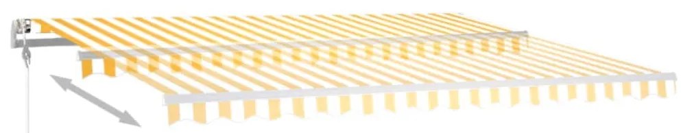Toldo automático LED e sensor de vento 450x350cm amarelo/branco