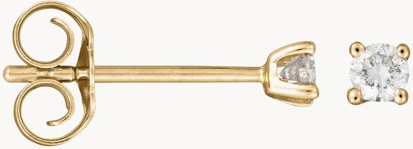 Brincos em ouro amarelo com diamantes Ma Puce, 0,10 quilates