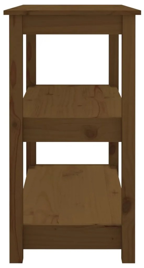 Mesa consola 80x40x74 cm madeira de pinho maciça castanho mel