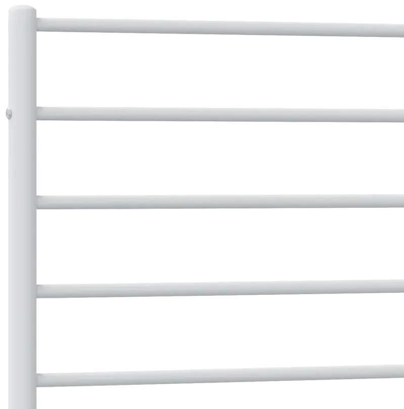 Estrutura de cama com cabeceira e pés 75x190 cm metal branco