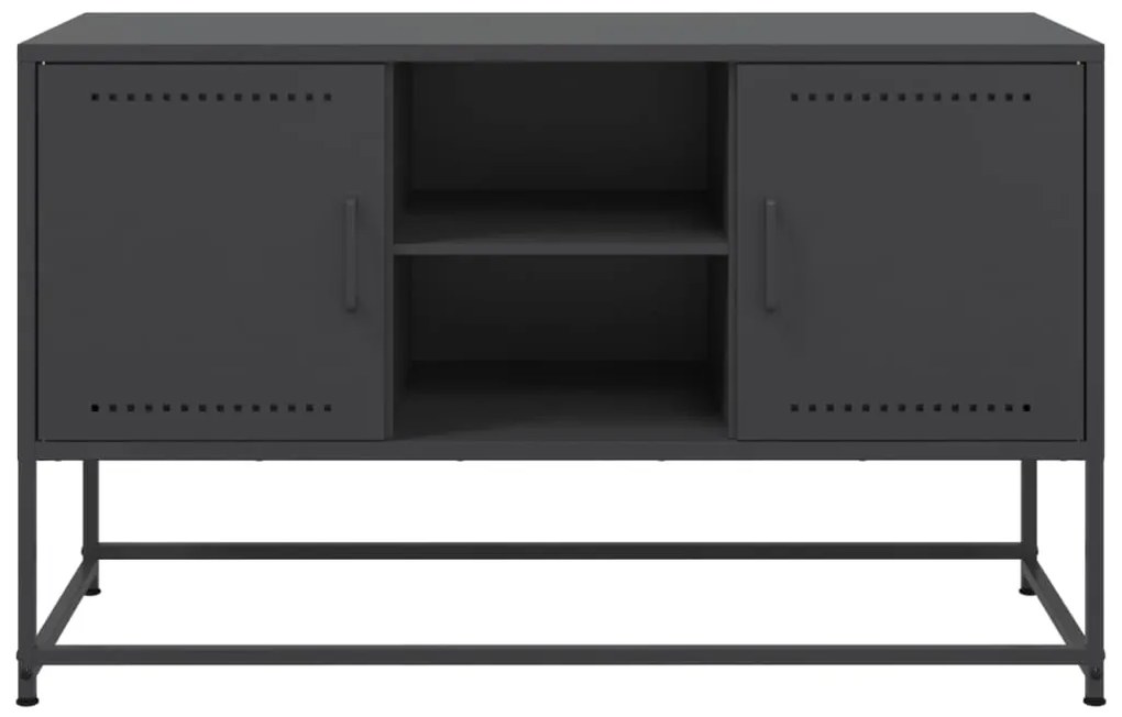 Móvel de TV 100,5x39x60,5 cm aço preto
