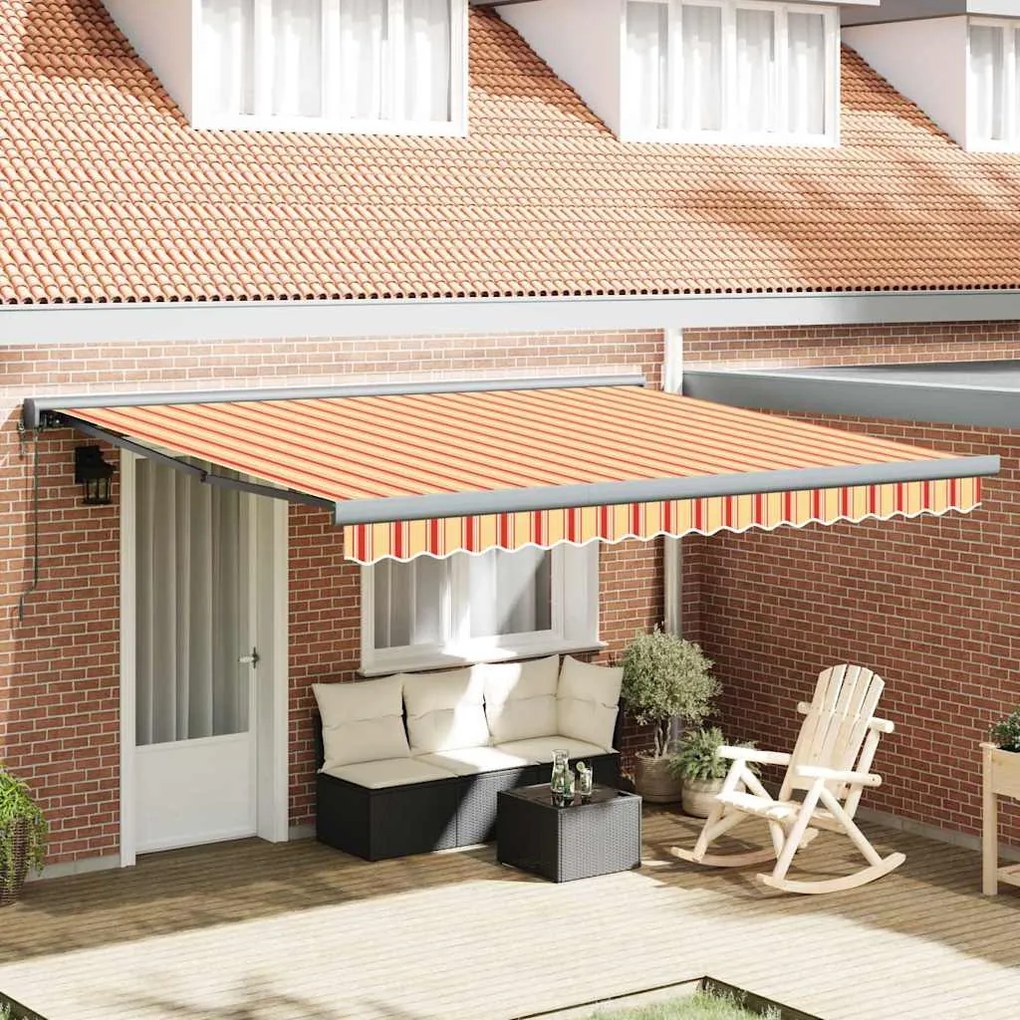 vidaXL Toldo Automático Retrátil Amarelo e Laranja 400x300 cm