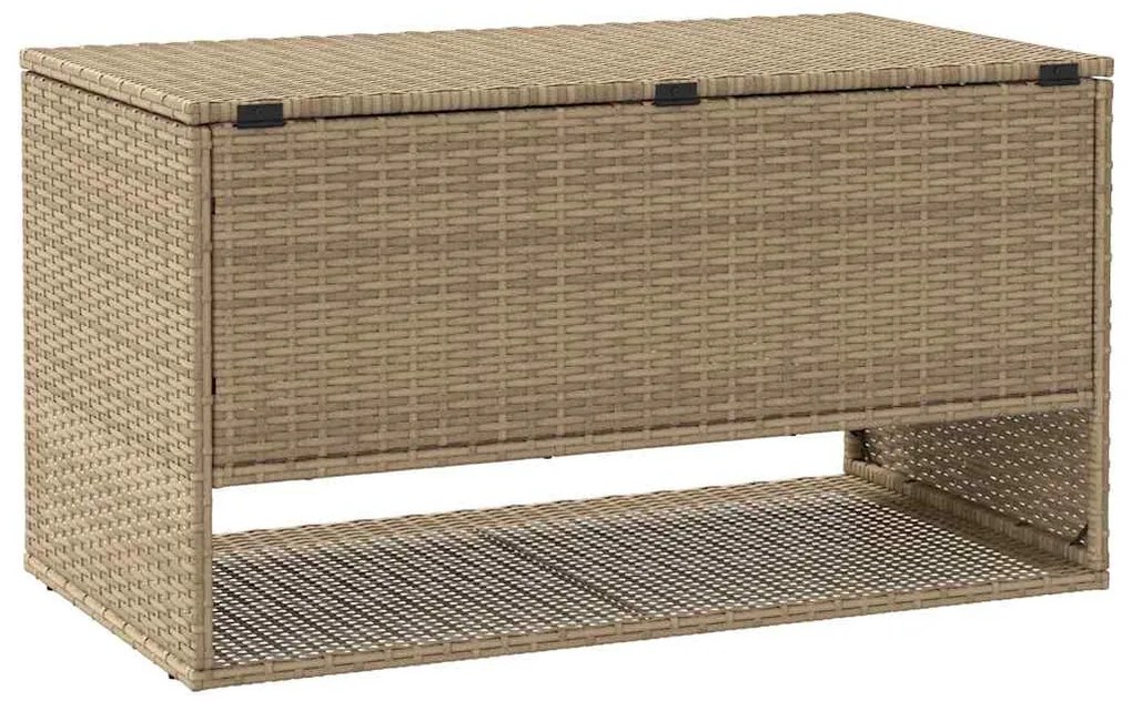 Caixa para almofadões de exterior 100x55x55,5 cm vime PE bege