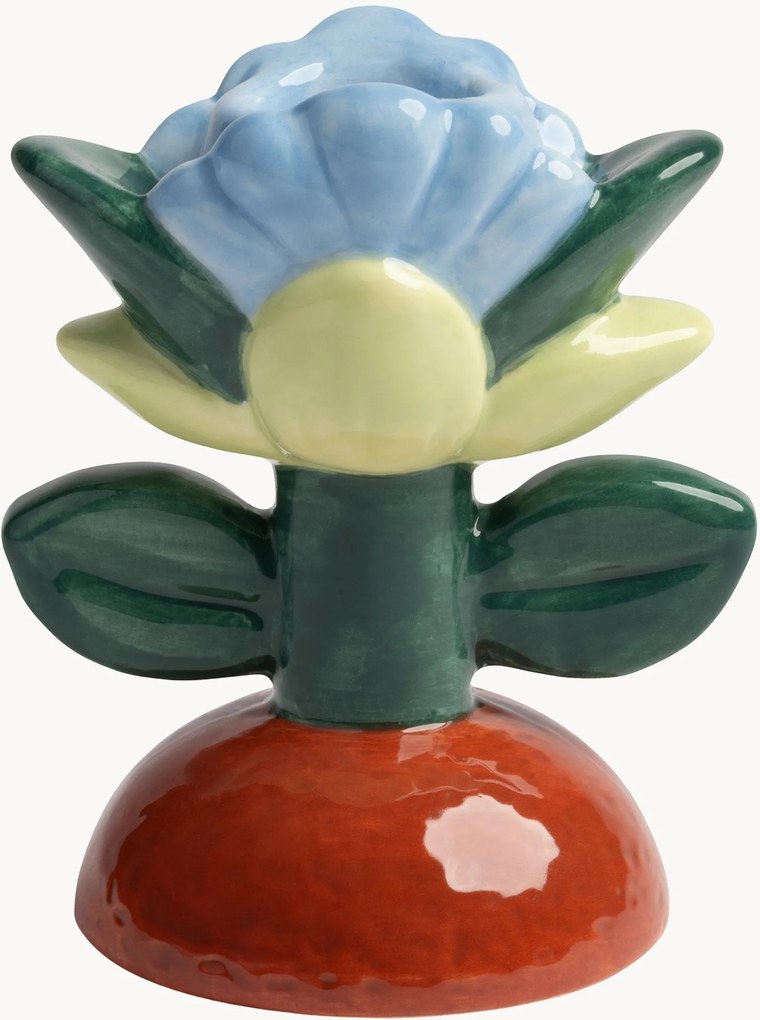 Castiçal pintado à mão Blume