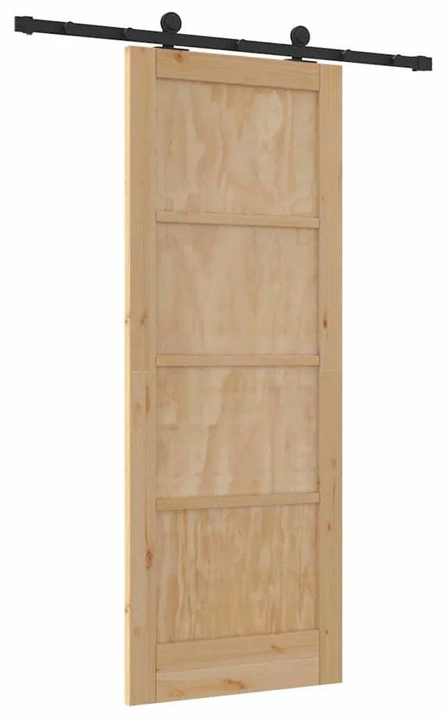 Porta Deslizante com Conjunto de Ferragens "ORKDAL" Madeira Sólida de